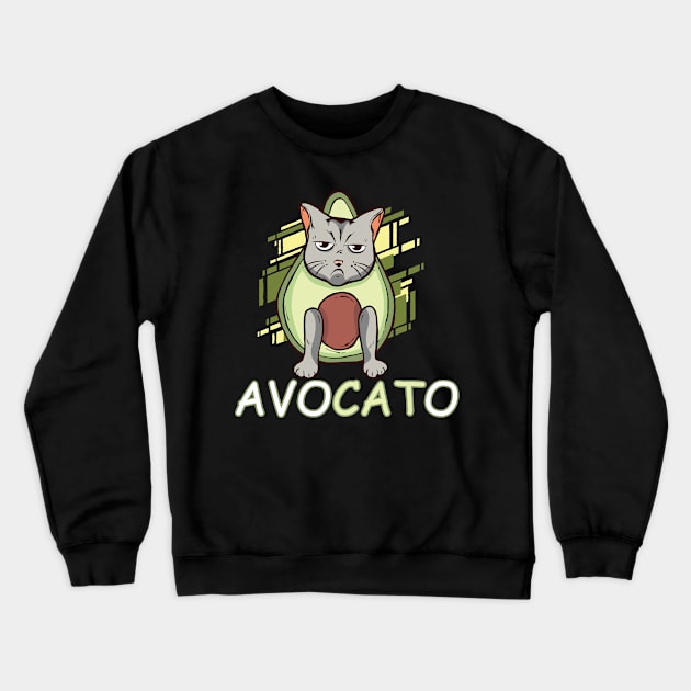 Avogato Avokado Katze Kätzchnen niedlich lustige Crewneck Sweatshirt by RRDESIGN